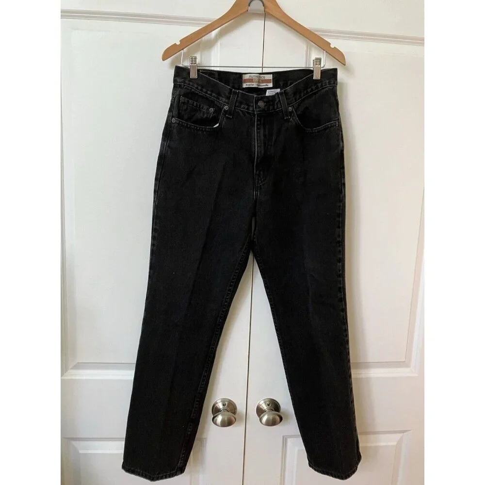 Vintage Levi’s Levi‎ Strauss Black Regular Fit Straight  Leg Jeans 32x29
